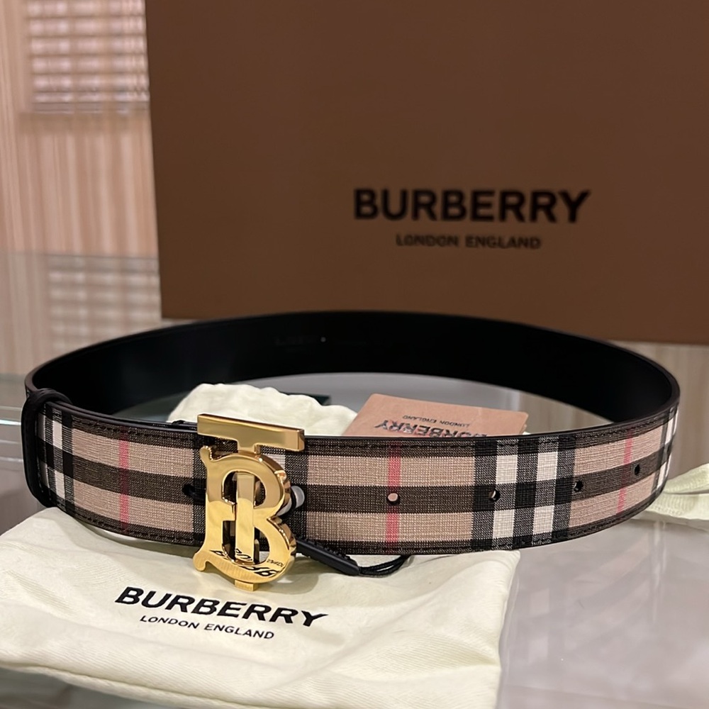 🔥🔥🔥Authentic Burberry TB 35 non reversible hardware vintage belt - Picture 3 of 9
